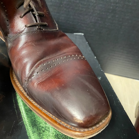 Magnanni Size 9.5 ZALO Shoes Mid Brown Leather Derby Oxford Lace Up With Box main image 9